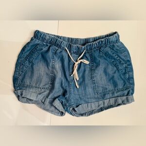 Bella Dahl Soft Chambray Drawstring Shorts Size M